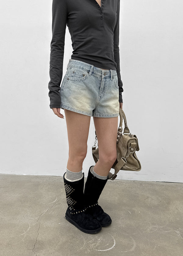 Tonnoa Washing Short Denim Pants