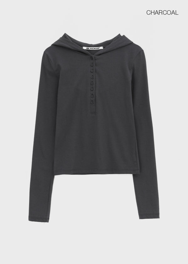 [MADE] Teti Button Hooded Long-Sleeve Tee