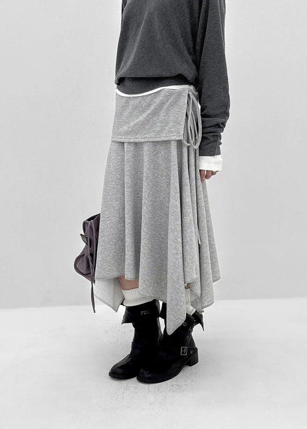 Celani Folding Unbalanced Midi Skirt