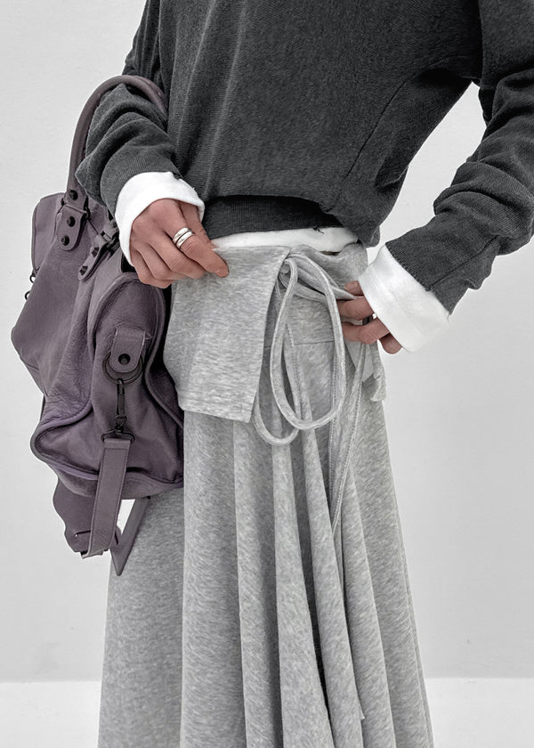 Celani Folding Unbalanced Midi Skirt