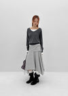 Celani Folding Unbalanced Midi Skirt