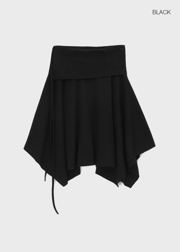 Celani Folding Unbalanced Midi Skirt