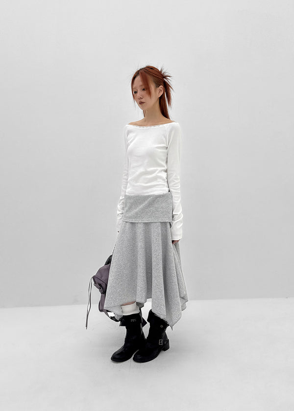 [MADE] Cozetti Lace Off-Shoulder Long Sleeve Top