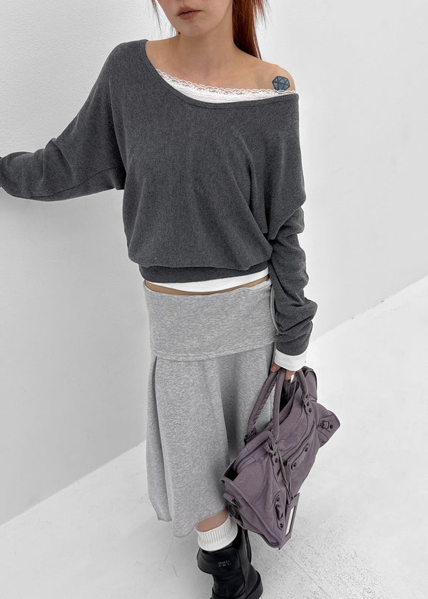 Gerent Back Hole V-neck Knit