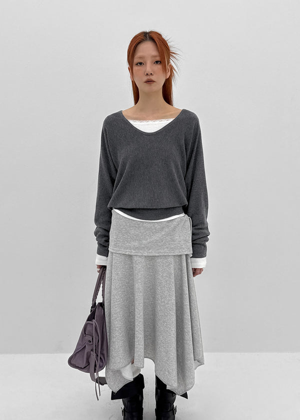 Gerent Back Hole V-neck Knit