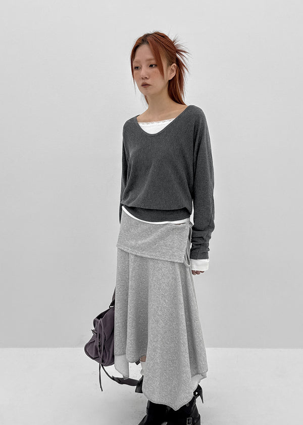 Gerent Back Hole V-neck Knit