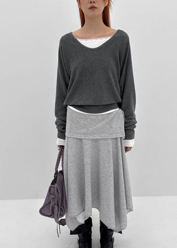 Gerent Back Hole V-neck Knit