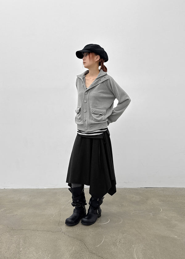 Litnum High-neck Pocket Knit Cardigan