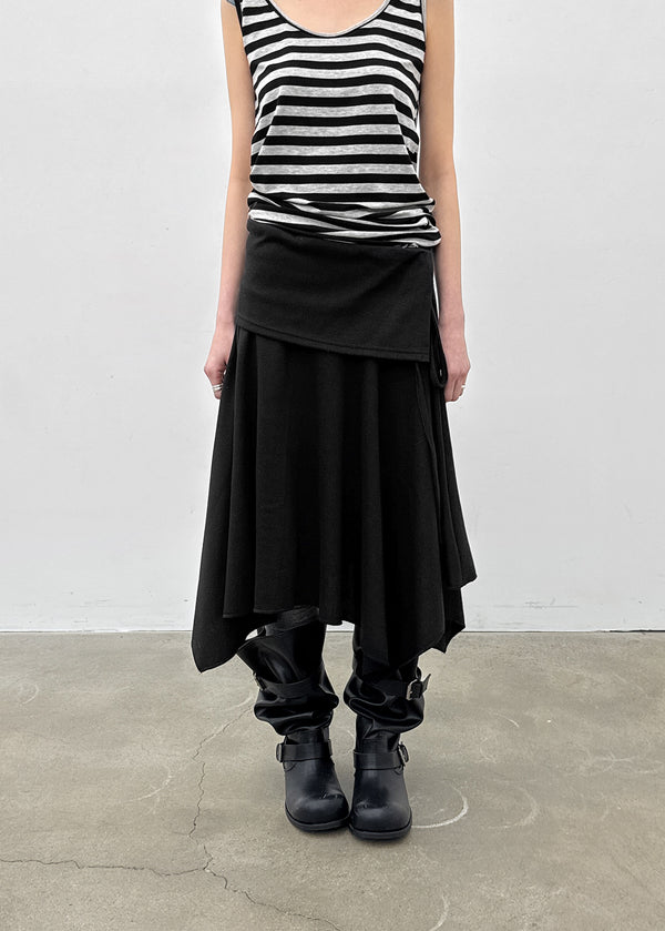 Celani Folding Unbalanced Midi Skirt