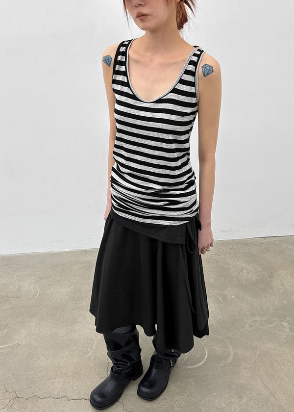 Celani Folding Unbalanced Midi Skirt