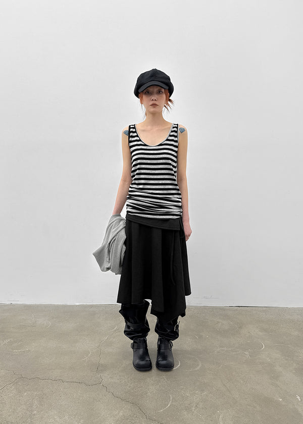 Celani Folding Unbalanced Midi Skirt