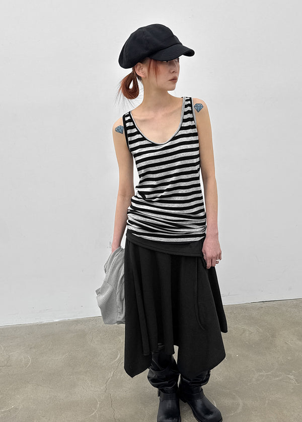 Cieron Striped U-neck Long Sleeveless
