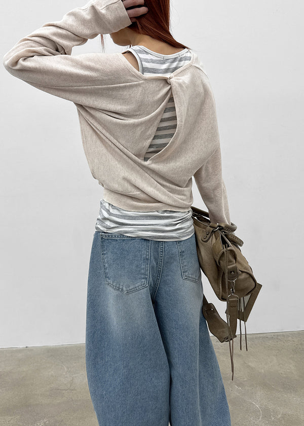 Gerent Back Hole V-neck Knit