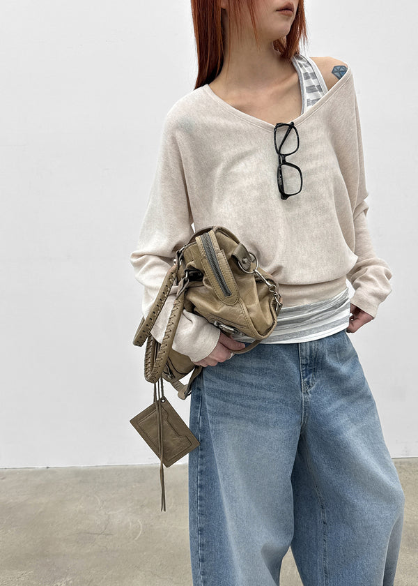 Gerent Back Hole V-neck Knit