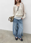 Shommi Wide Balloon Denim Pants