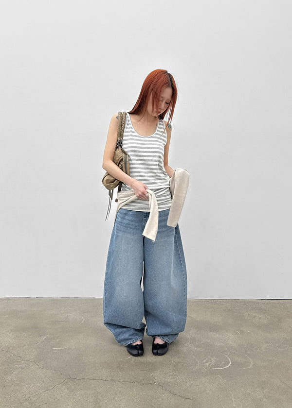 Shommi Wide Balloon Denim Pants