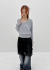 Gerent Back Hole V-neck Knit