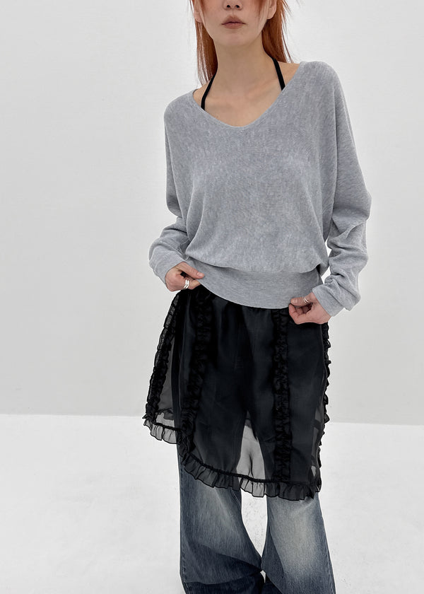Gerent Back Hole V-neck Knit