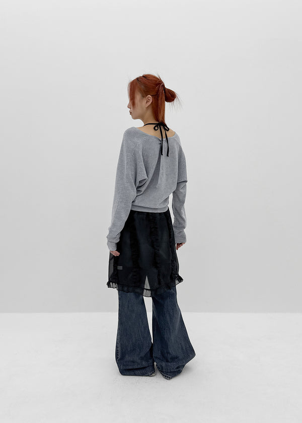 Gerent Back Hole V-neck Knit