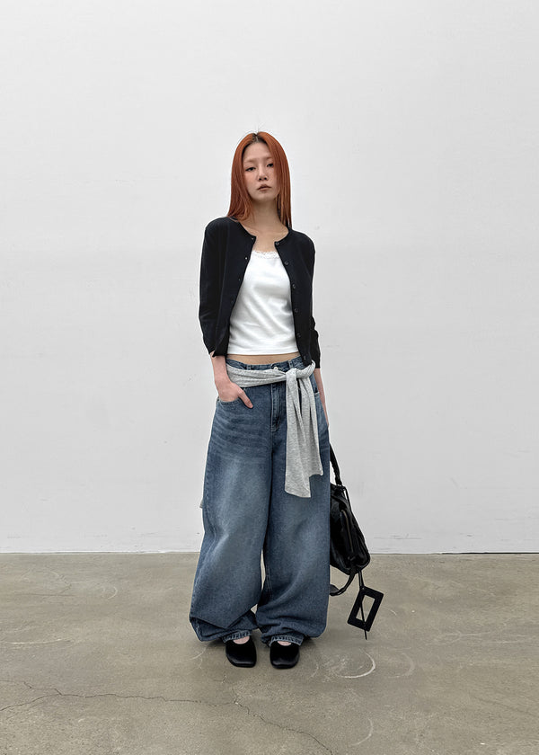 Shommi Wide Balloon Denim Pants