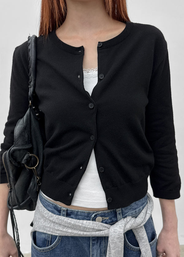 [MADE] Budri Round 3/4 Sleeve Knit Cardigan