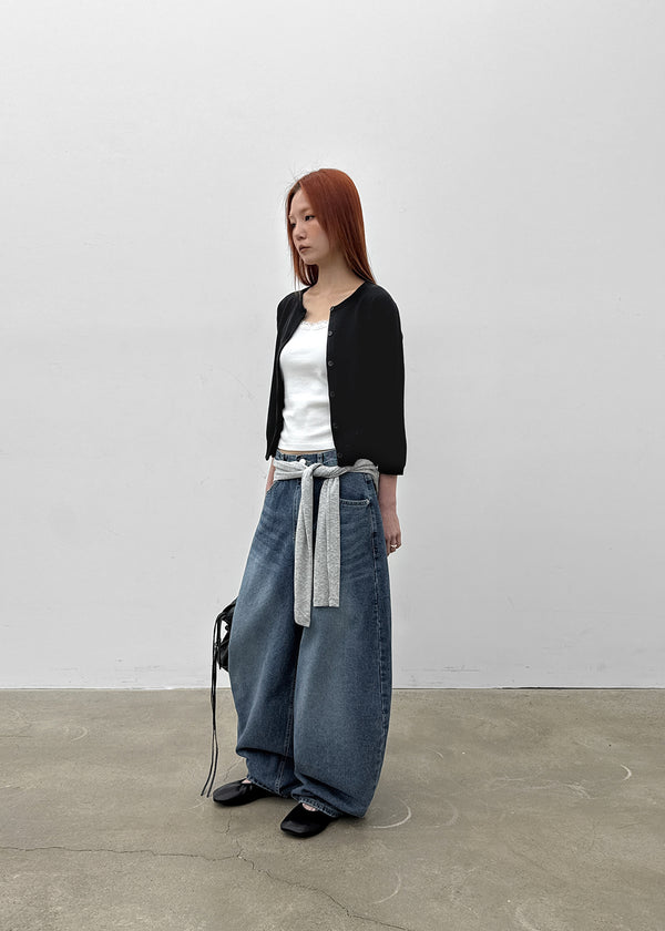 Shommi Wide Balloon Denim Pants