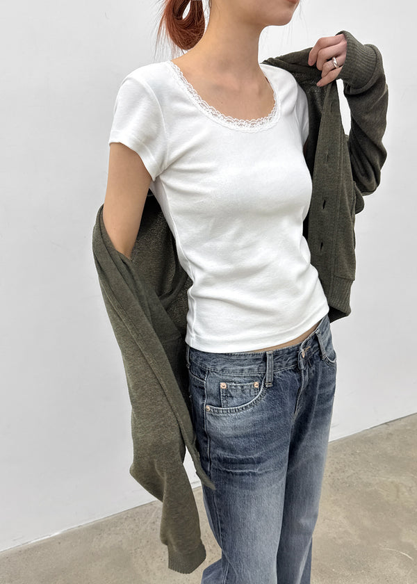 Litnum High-neck Pocket Knit Cardigan