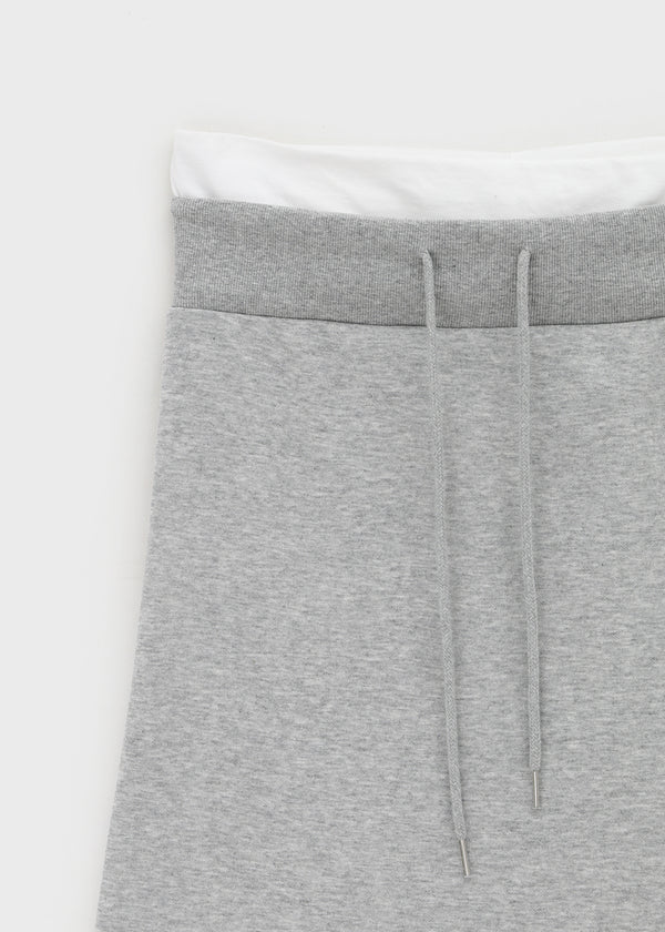 Kabdo Color-block Layered Banding Long Skirt