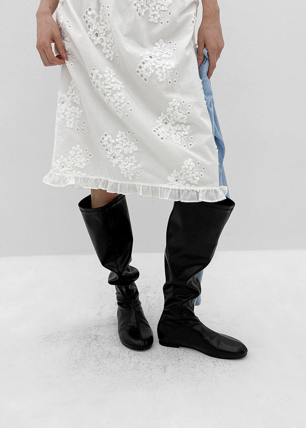 Tonycorn Spandex Leather Long Boots