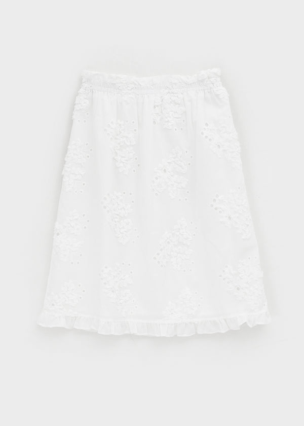 Mitron Punching Lace Banding Midi Skirt