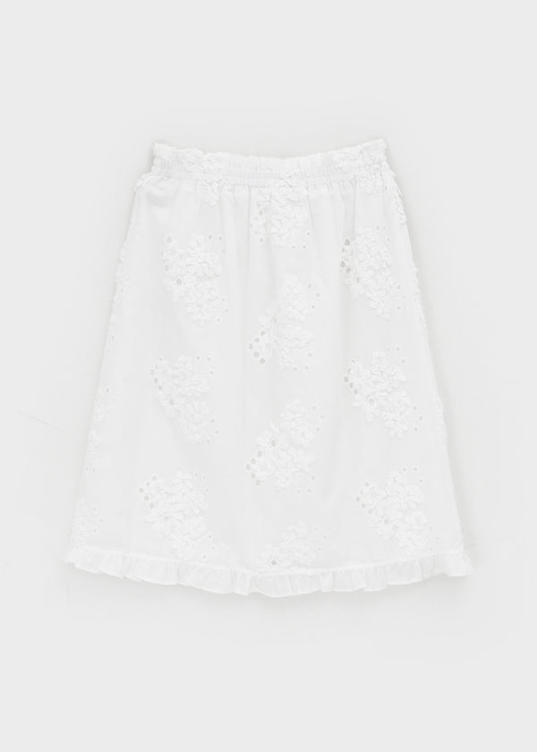 Mitron Punching Lace Banding Midi Skirt