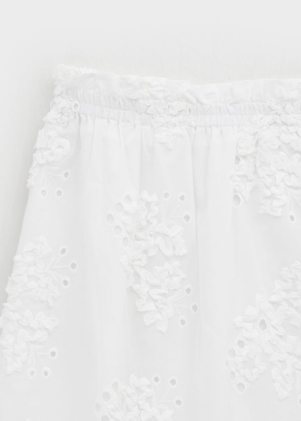 Mitron Punching Lace Banding Midi Skirt