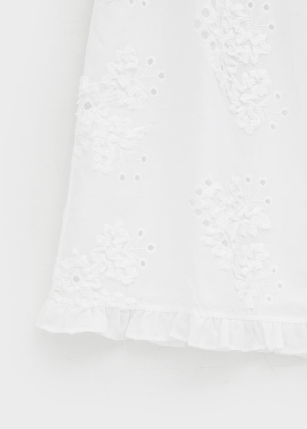 Mitron Punching Lace Banding Midi Skirt