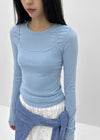 [MADE] Fluffy Layered Ribbed Long Sleeve Top (Set Available)