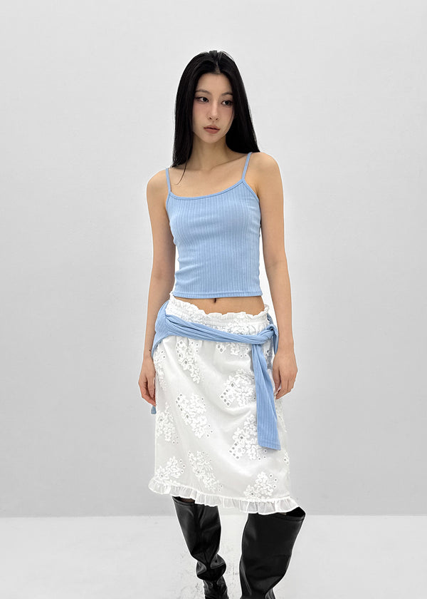 [MADE] Fluffy Layered Ribbed Sleeveless Top (Set Available)