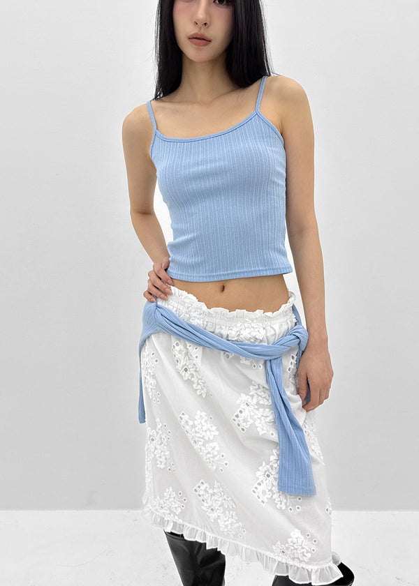 [MADE] Fluffy Layered Ribbed Sleeveless Top (Set Available)