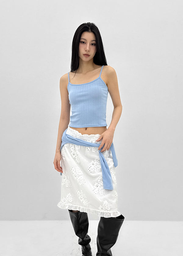 [MADE] Fluffy Layered Ribbed Sleeveless Top (Set Available)