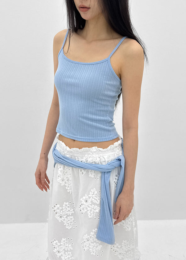 [MADE] Fluffy Layered Ribbed Sleeveless Top (Set Available)