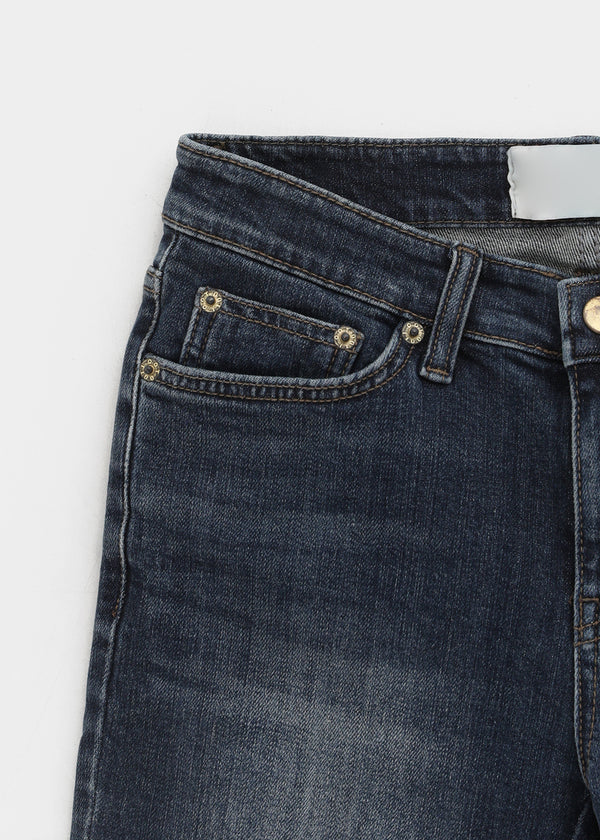 Betco Washed Shirring Capri Denim Pants