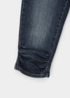 Betco Washed Shirring Capri Denim Pants