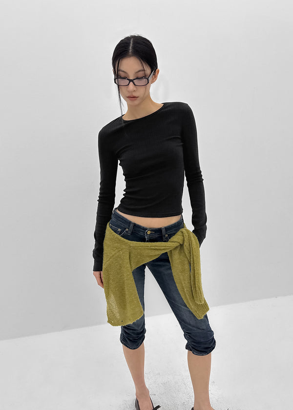 [MADE] Fluffy Layered Ribbed Long Sleeve Top (Set Available)