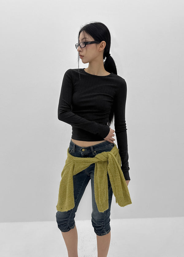 [MADE] Fluffy Layered Ribbed Long Sleeve Top (Set Available)