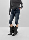 Betco Washed Shirring Capri Denim Pants