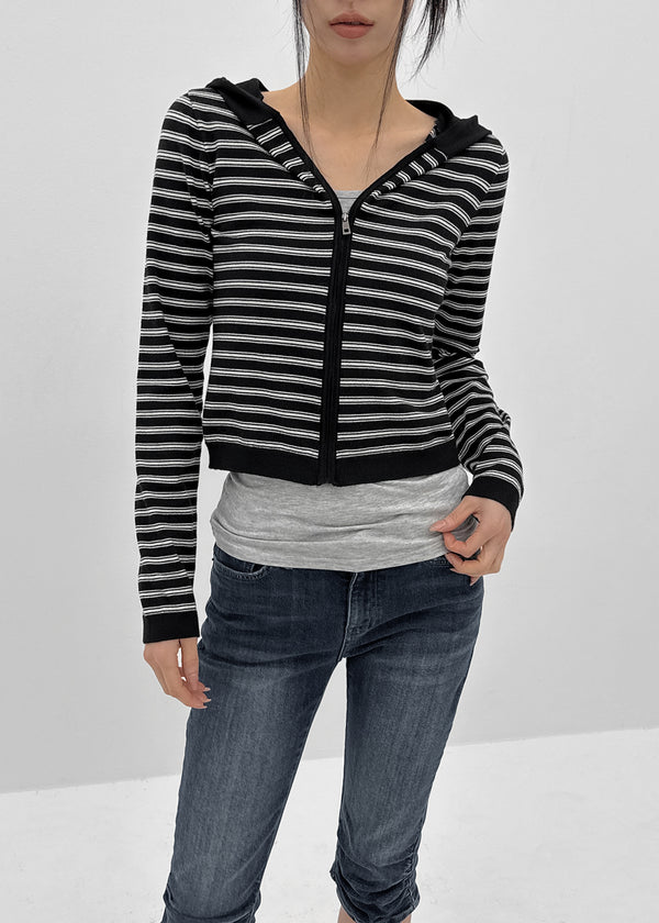 [MADE] Ripol Stripe Knit Hood Zip-Up (Set Available)