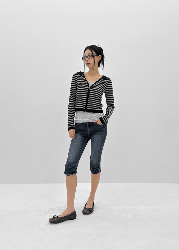 [MADE] Ripol Stripe Knit Hood Zip-Up (Set Available)