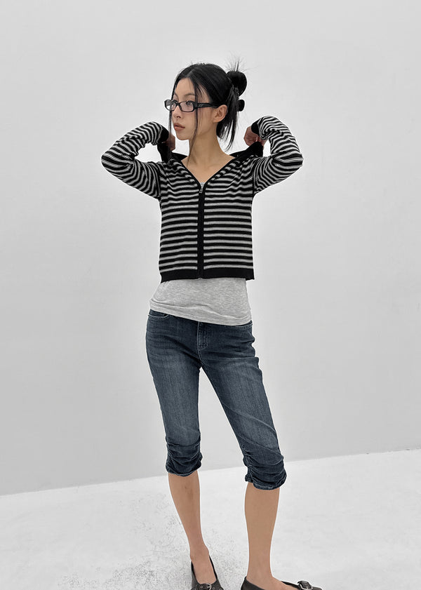[MADE] Ripol Stripe Knit Hood Zip-Up (Set Available)