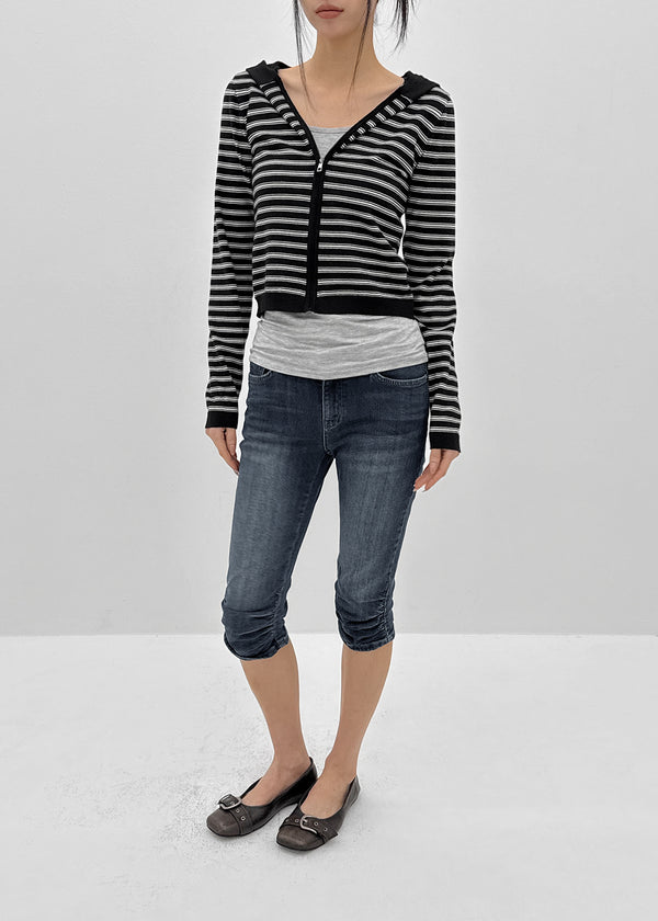 [MADE] Ripol Stripe Knit Hood Zip-Up (Set Available)