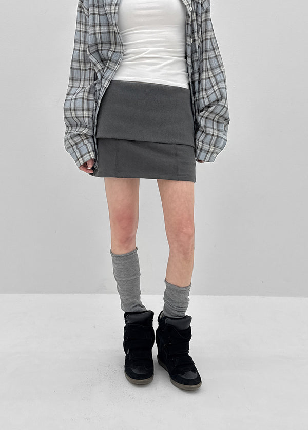 Huriki Folding Mini Skirt Pants