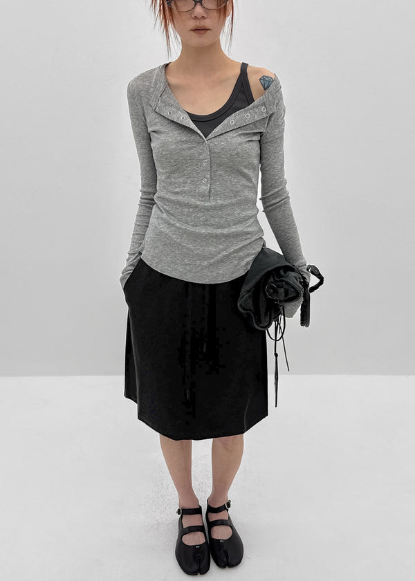 Jubiki Banding Midi Skirt