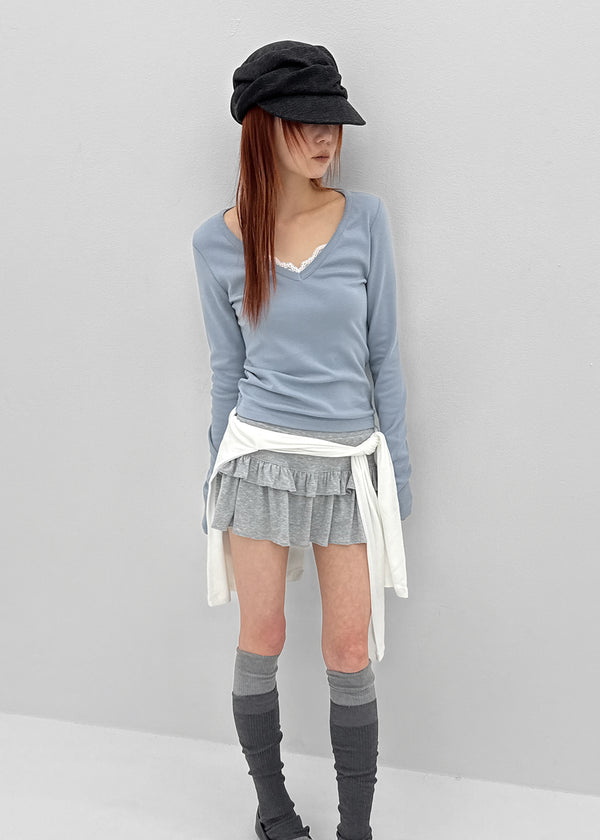 [MADE] Rosella Lace V-Neck Long Sleeve Top